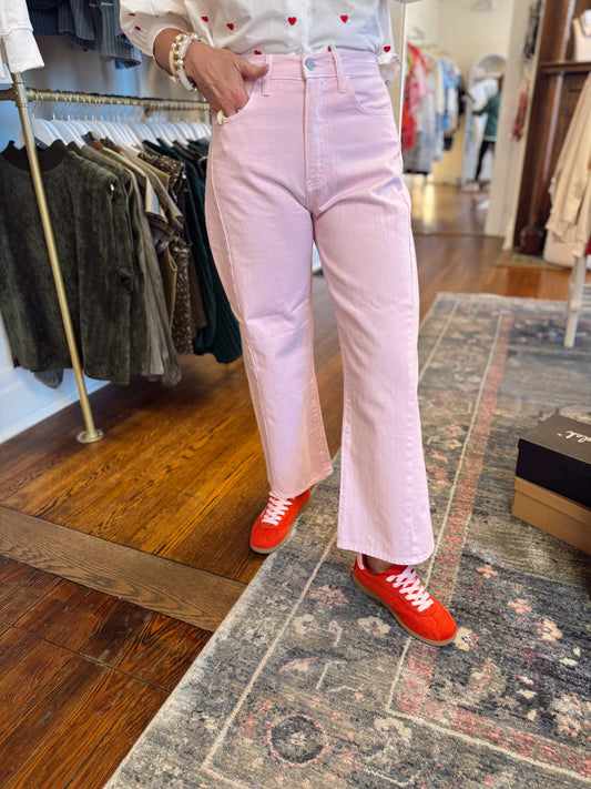 Pastel Pink Barrel Jeans