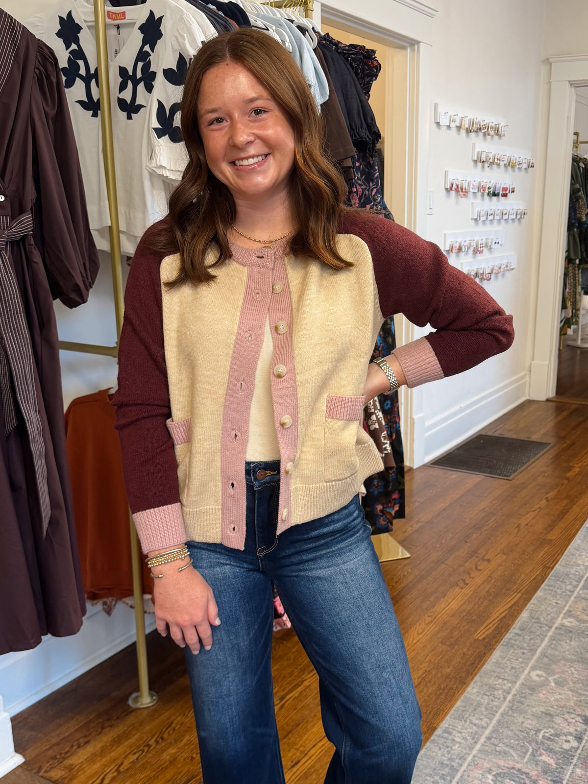 Morning Light Cardigan-Burgundy
