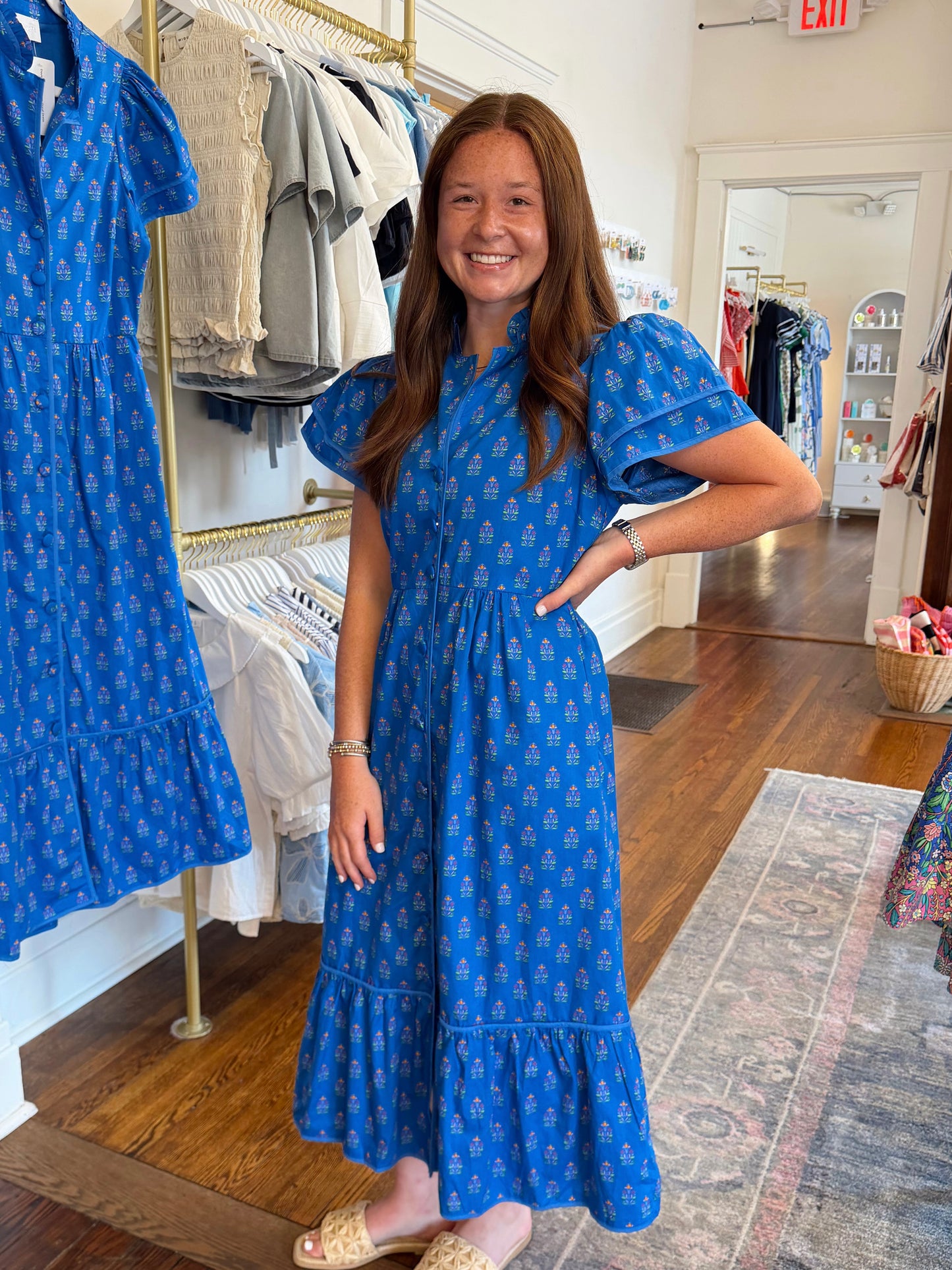 Davie Button Down Floral Dress