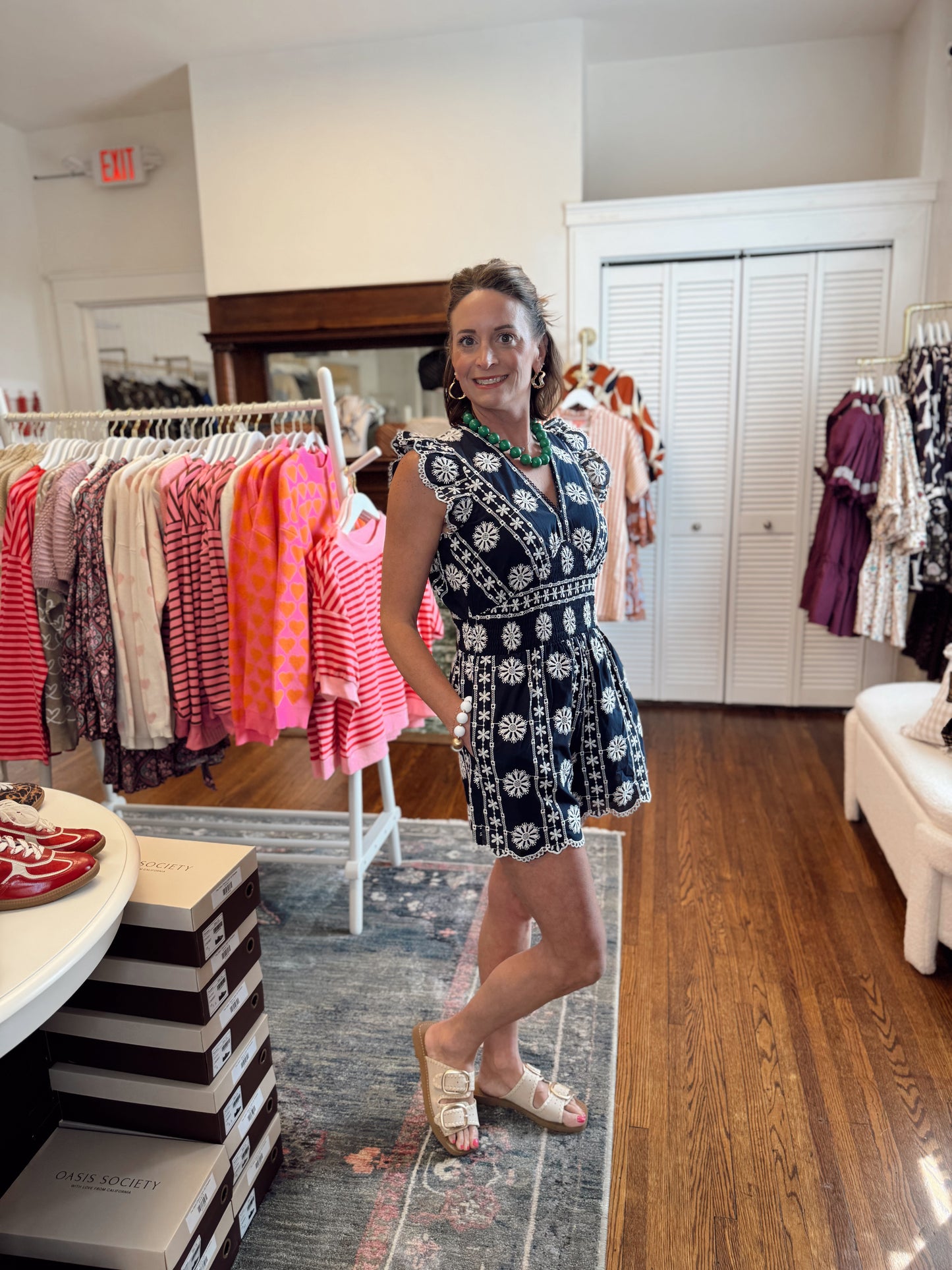 All Over Embroidered Romper