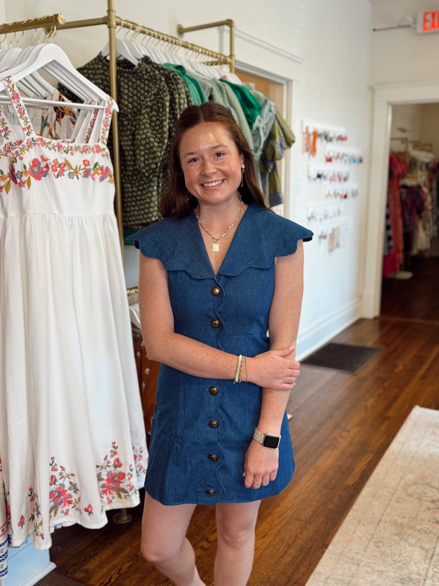 The Taylor Scallop Denim Dress