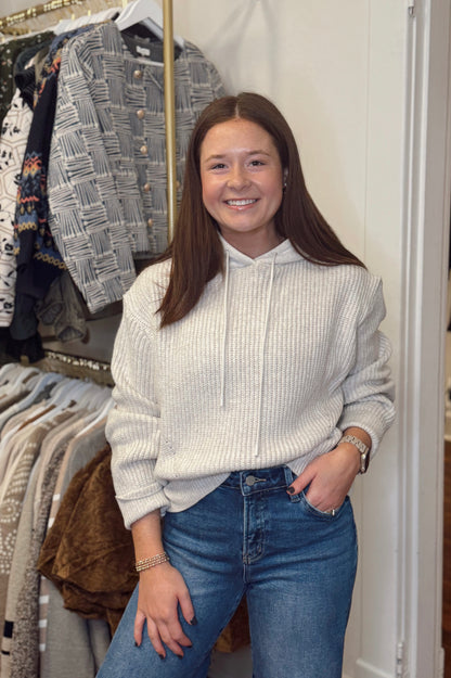 Gracie Oatmeal Knitted Hoodie