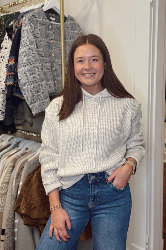 Gracie Oatmeal Knitted Hoodie