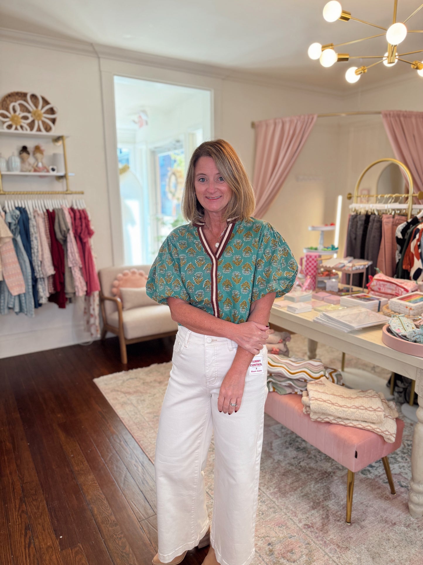 Mint Springs Print Top