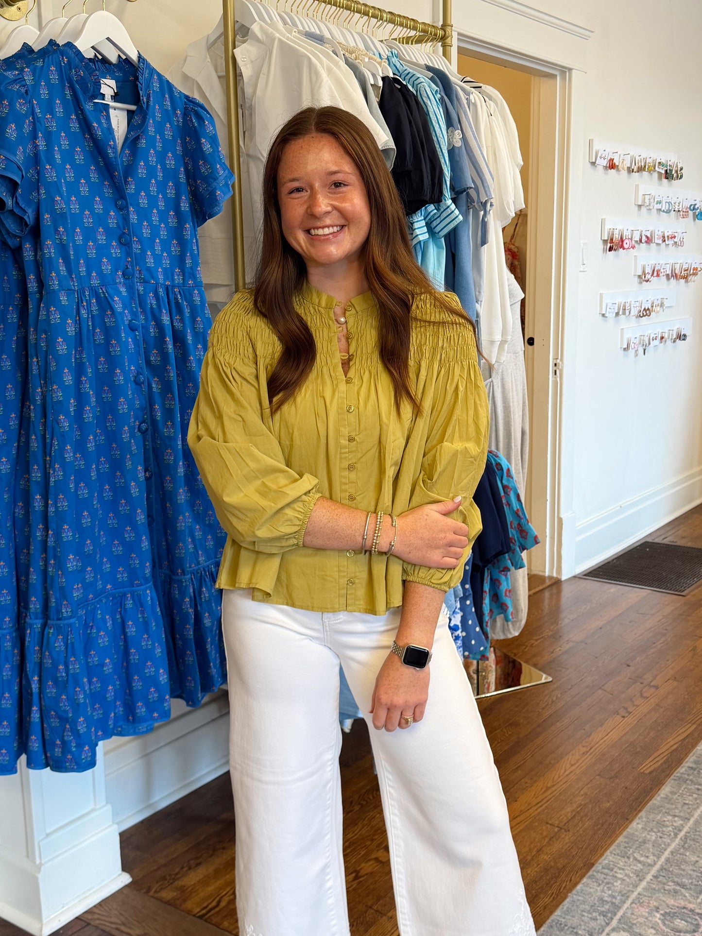 Kennedy Smocked Button Down