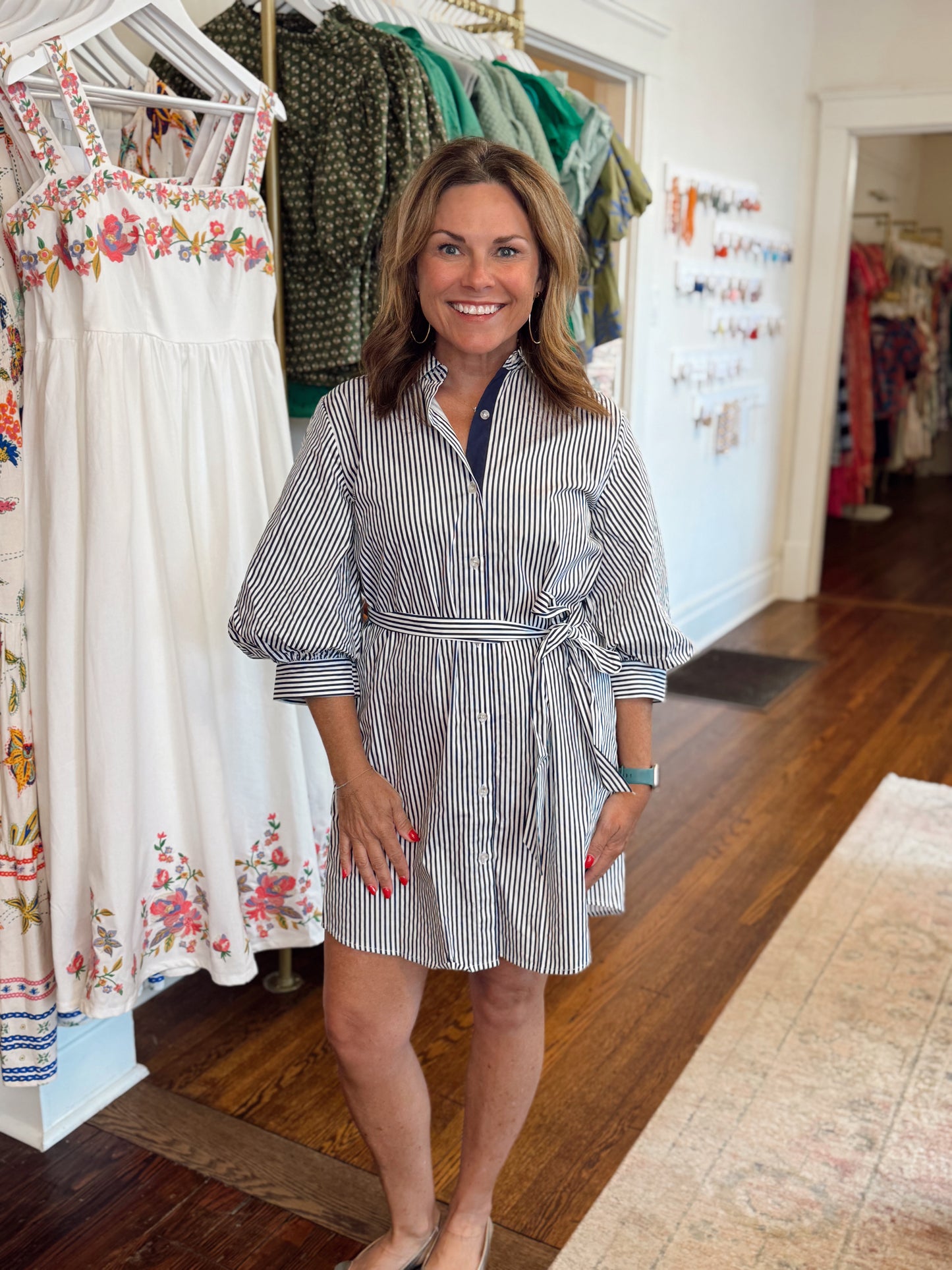 Corey Striped Shirt Dress