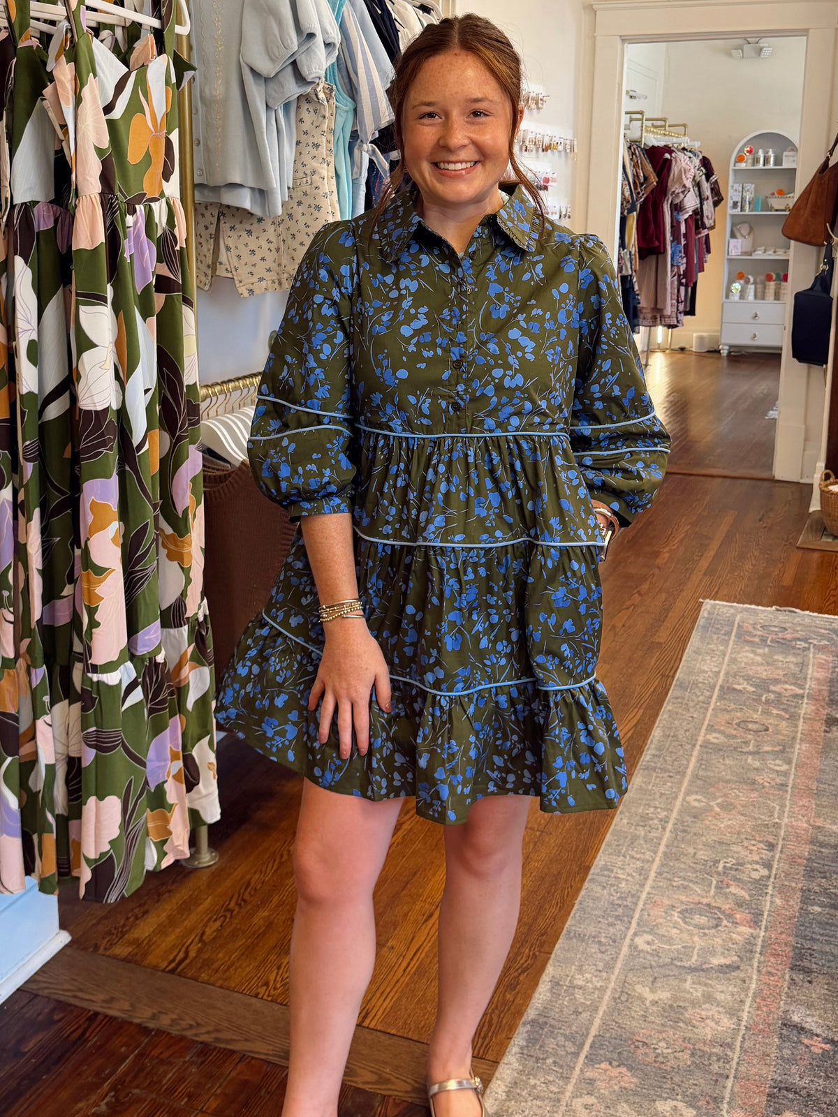 Retra Collared Floral Dress
