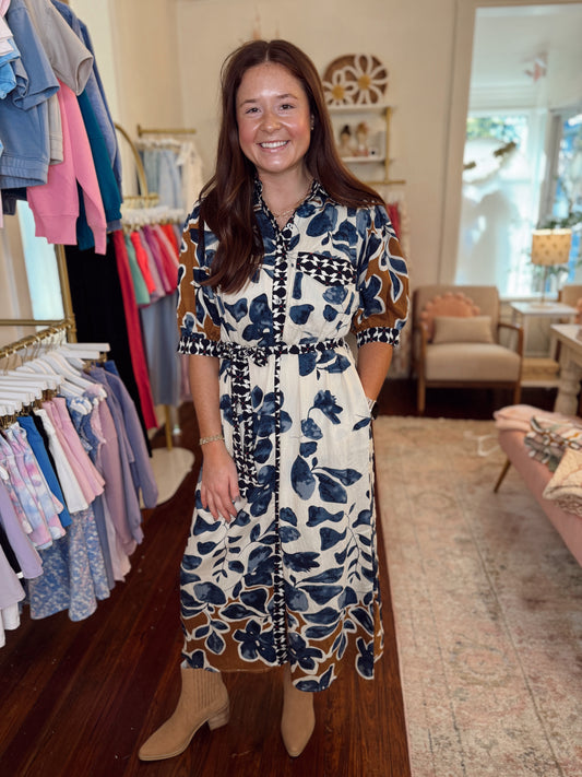 Nantucket Floral Navy Dress