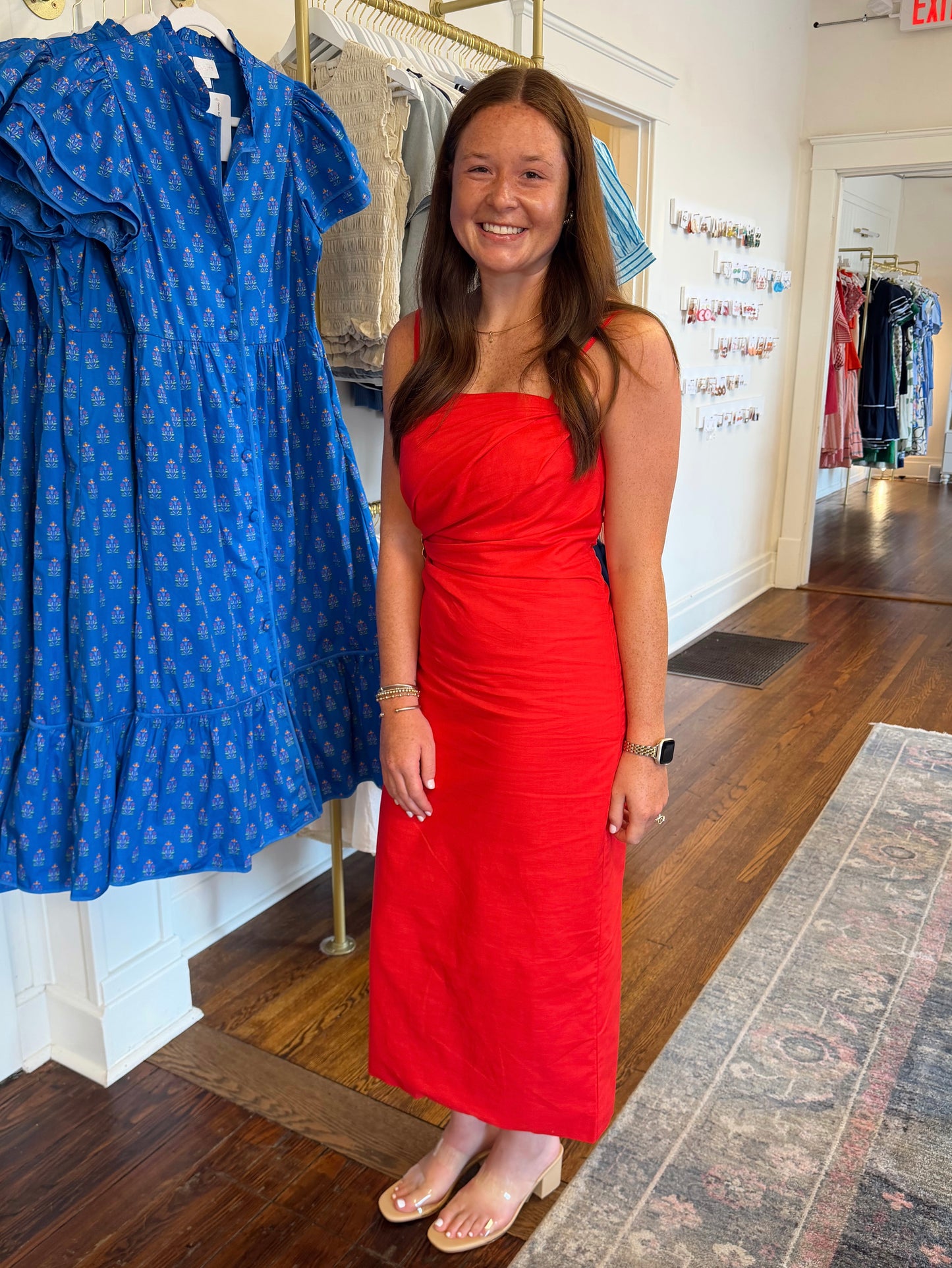 Palmer Metallic Red Dress