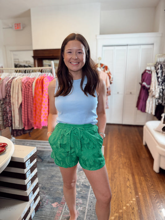 Friona Eyelet Drawstring Shorts