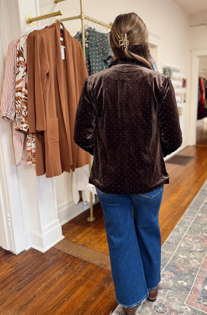 Rhinestone Velvet Blazer