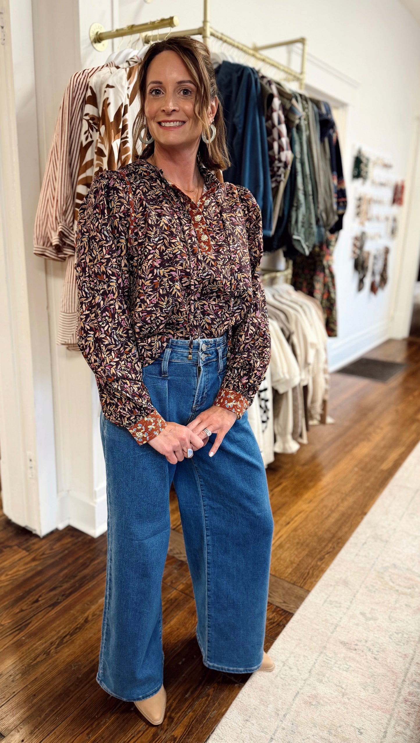 Burgoyne Leaf Print Top