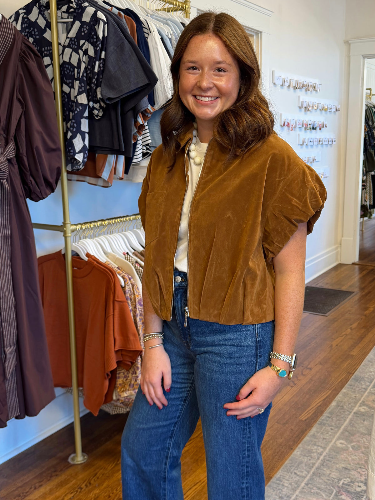 Nola Sleeveless Camel Jacket
