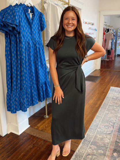 Statement Crossover Dress - Forest