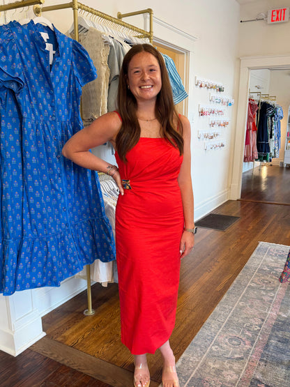 Palmer Metallic Red Dress