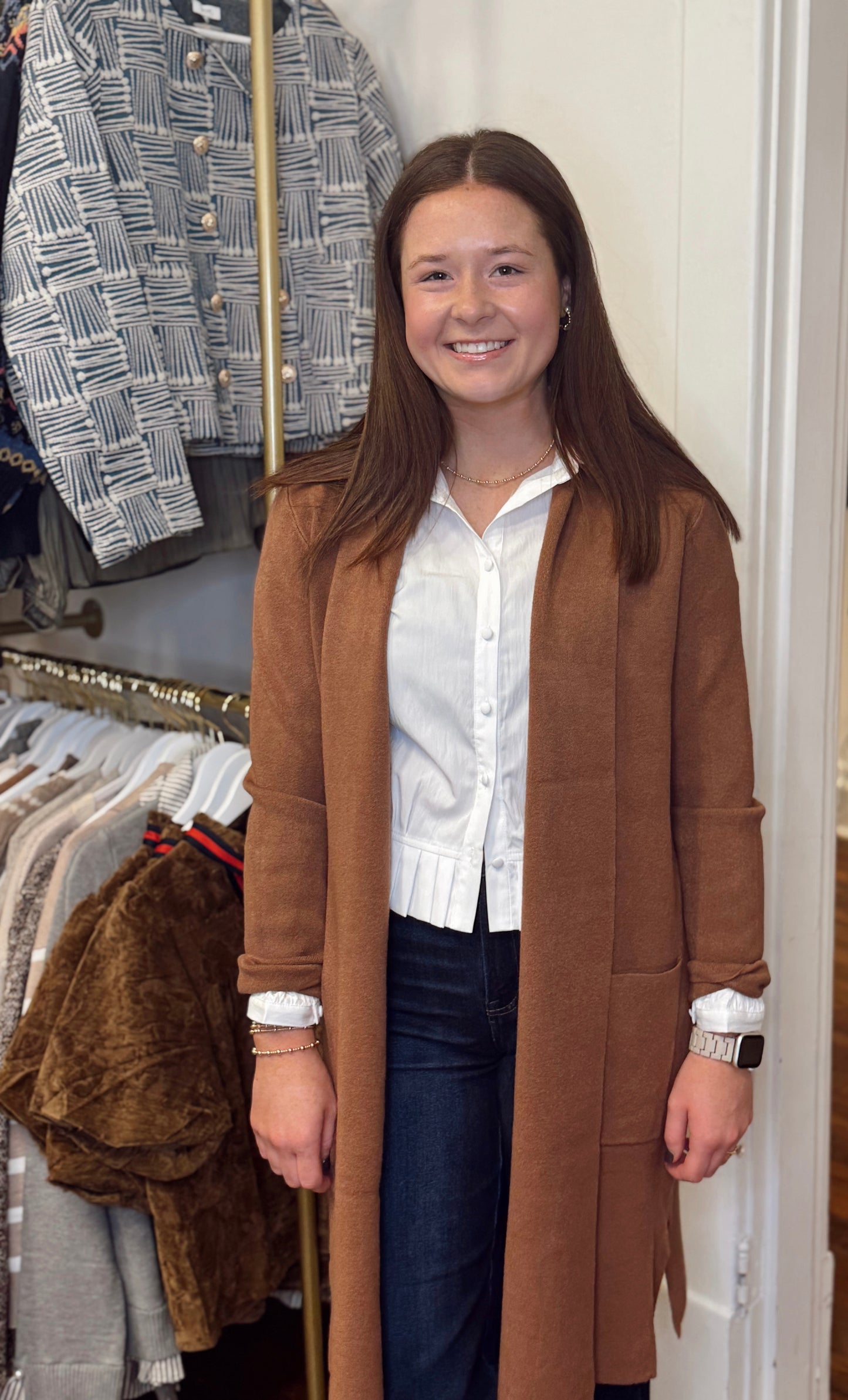 Clancey Open Camel Cardigan