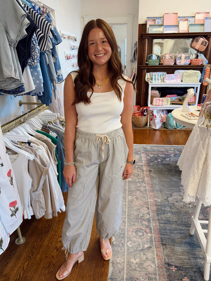 Michele Tie Hem Stripe Pants