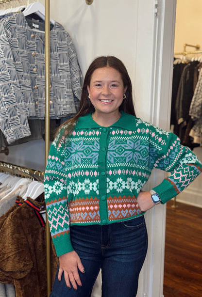 Fair Isle Sweater Cardigan