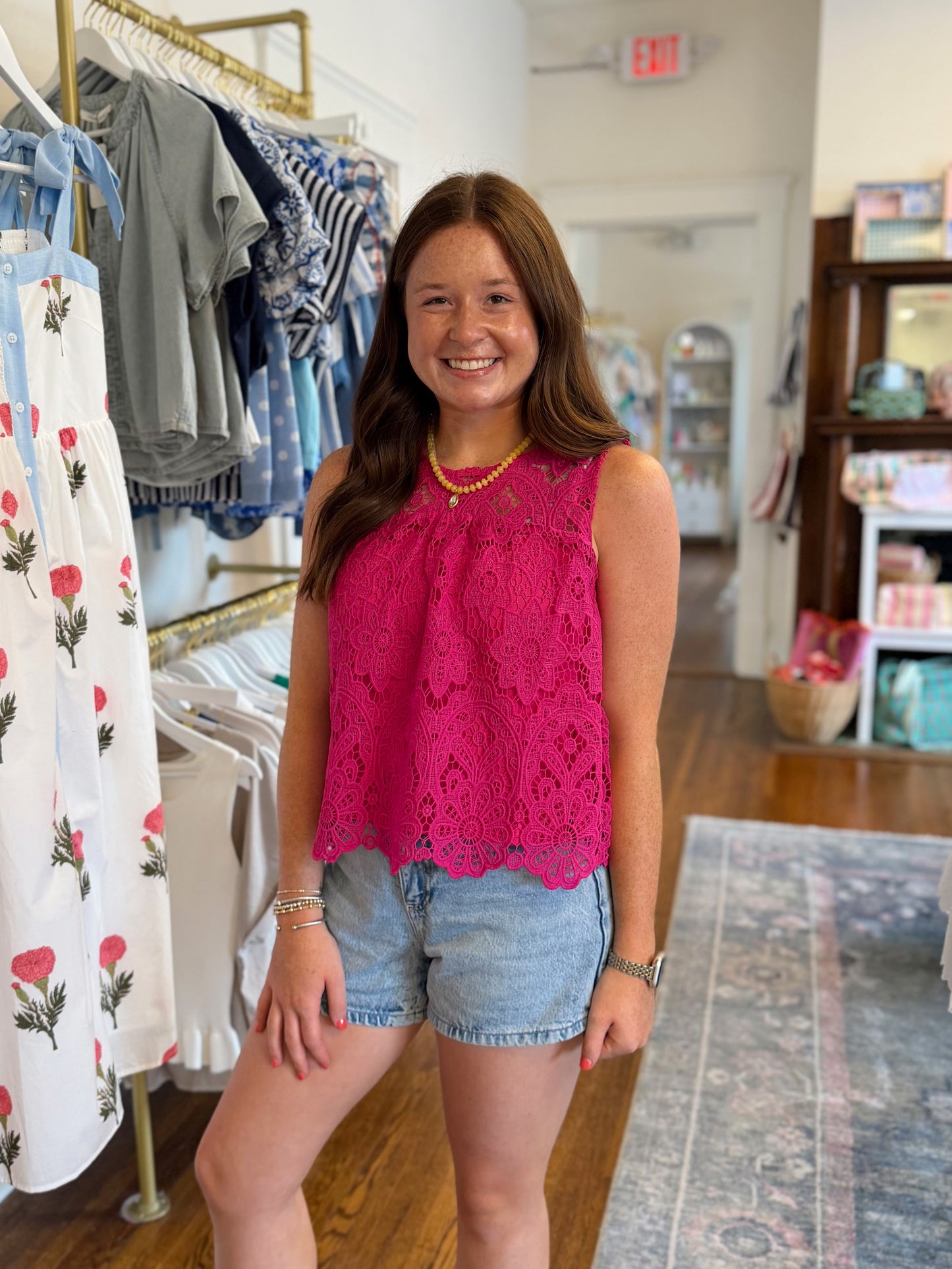 Penelope Pink Lace Top