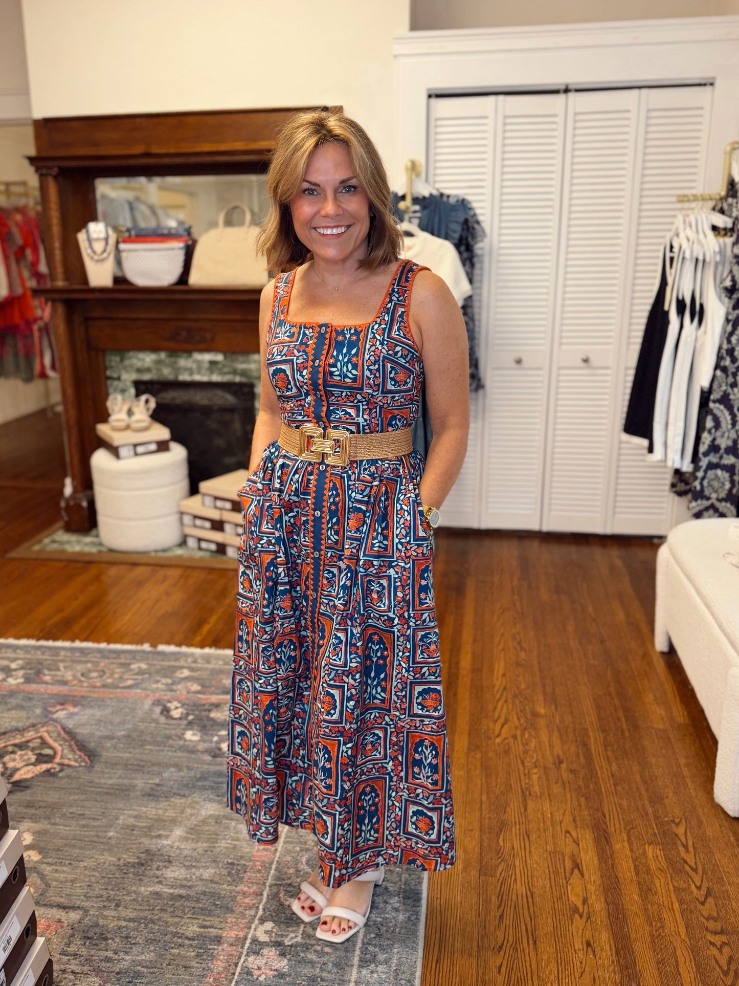 Blakely Botanical Navy Maxi Dress