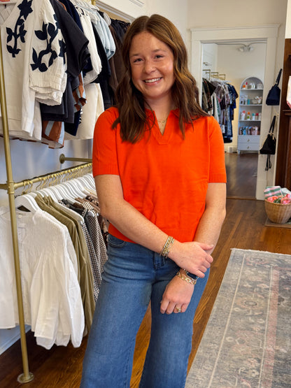 Osley Collared Orange Sweater
