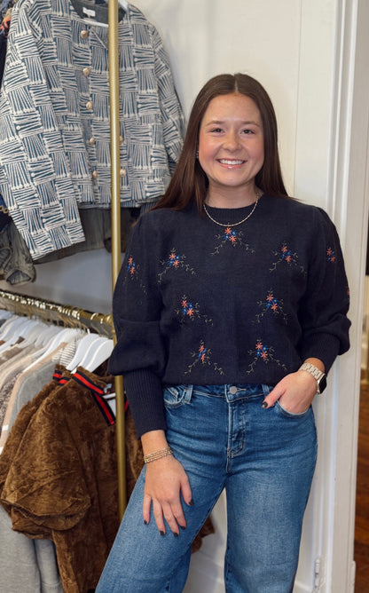 Fancy Floral Embroidered Sweater