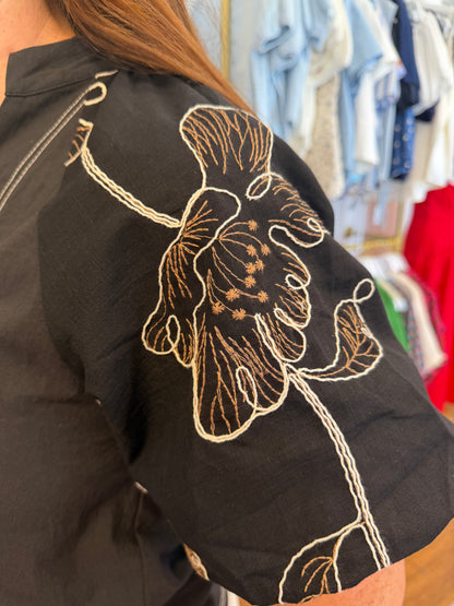 Ginger Embroidered Sleeve Top