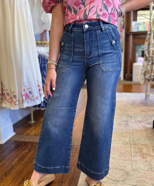 Patch Pocket Dark Wash Jeans