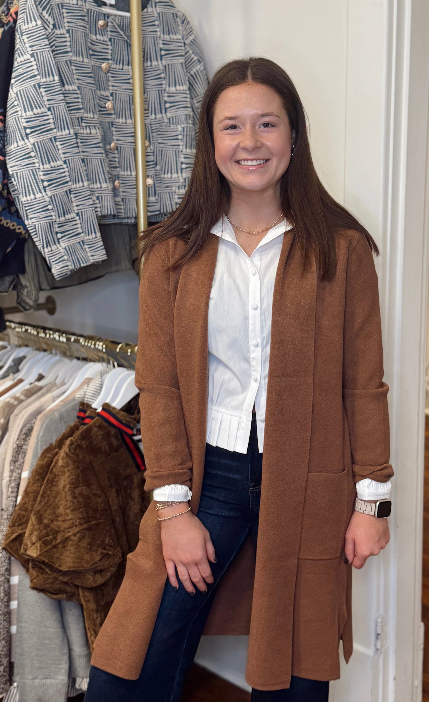 Clancey Open Camel Cardigan