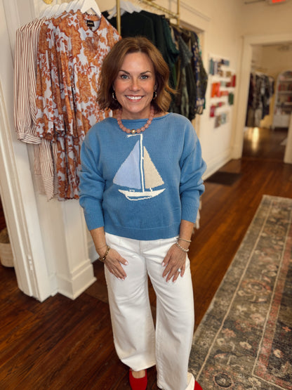 Sail Away Blue Sweater