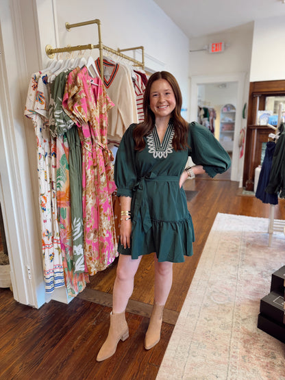 Lori Green Embroidered Dress