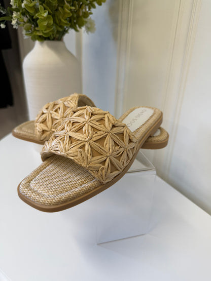 The Natasha Raffia Slide