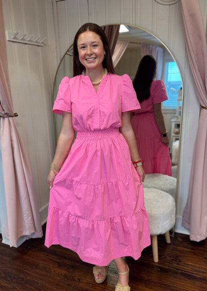 Camille Pink Poplin Maxi