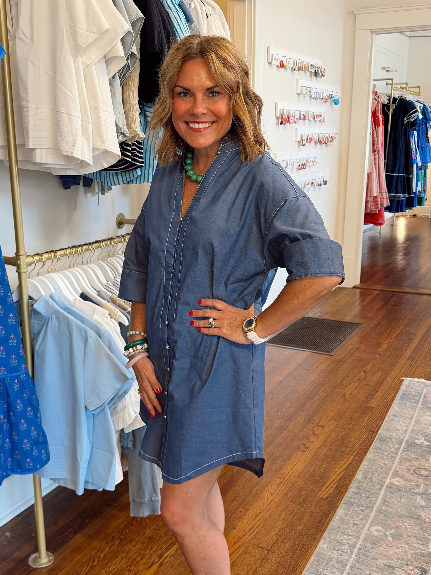 Aimee Indigo Ruffle Dress