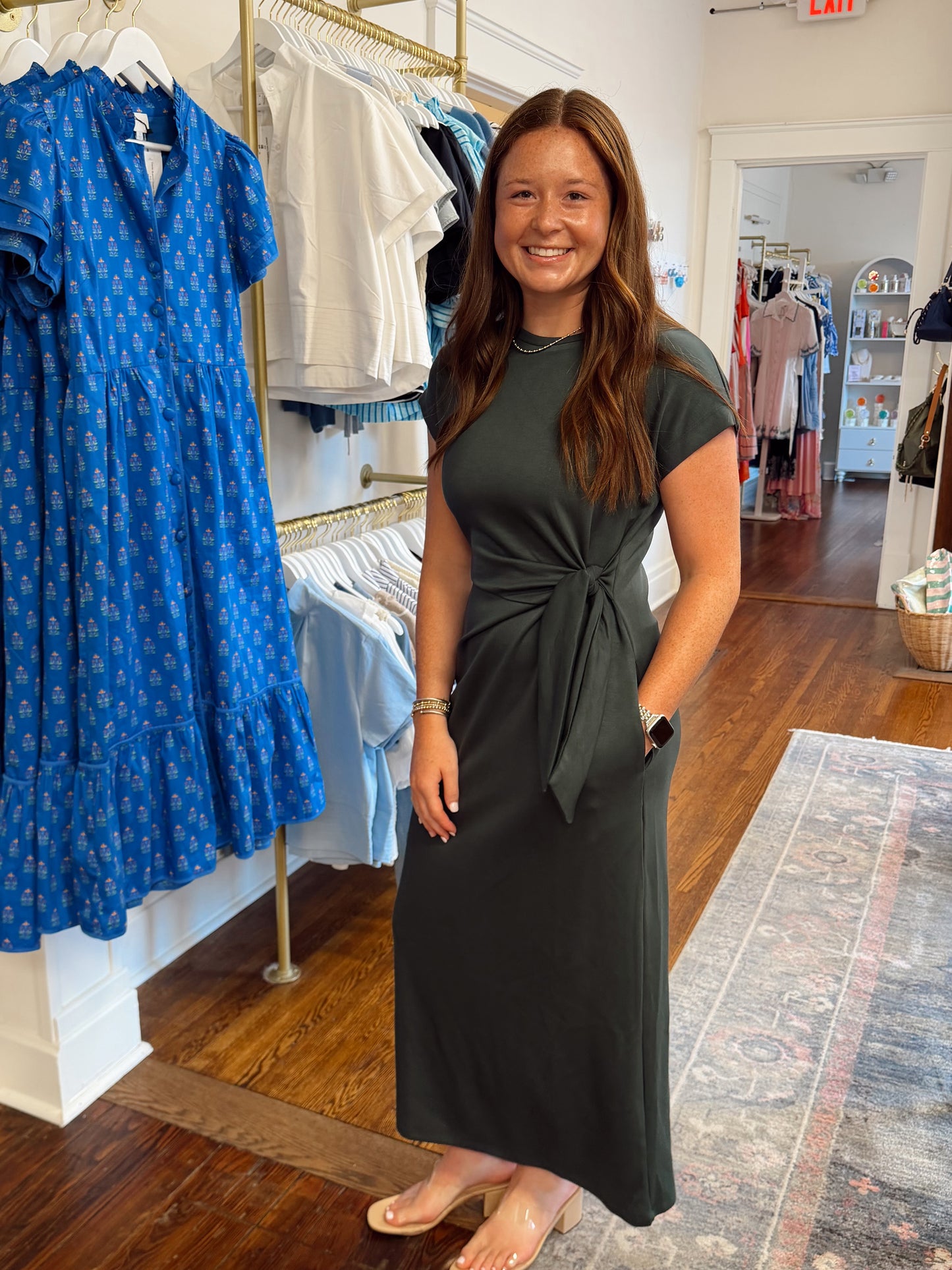 Statement Crossover Dress - Forest
