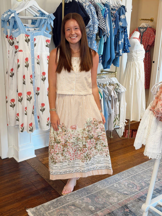 Summerset Stripe Skirt - Tan