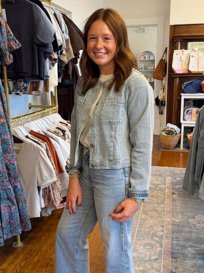 Light Wash Tailored Denim Jacket