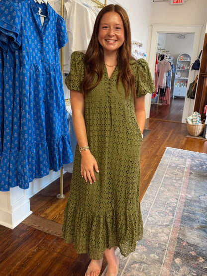 Olivia Eyelet Maxi Dress