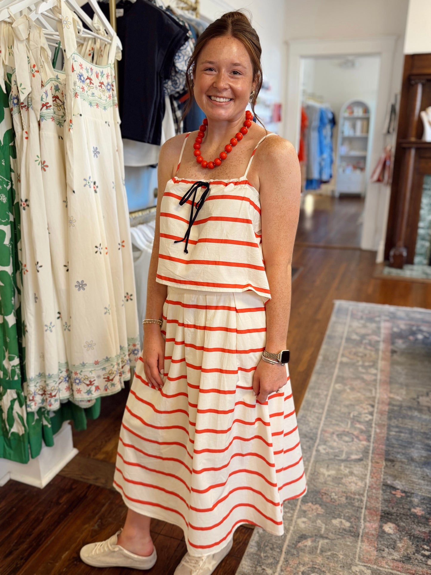 Rosie Red Stripe Skirt