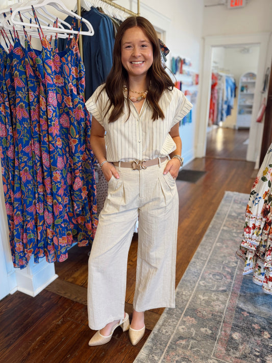 Rina Striped Button Down
