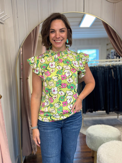 Poppy Floral Satin Top