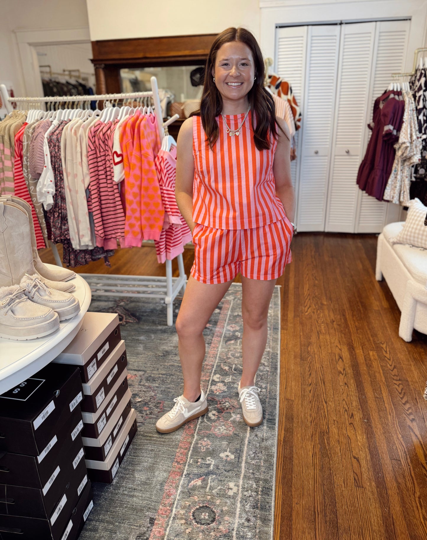 Coral Punch Sleeveless Top