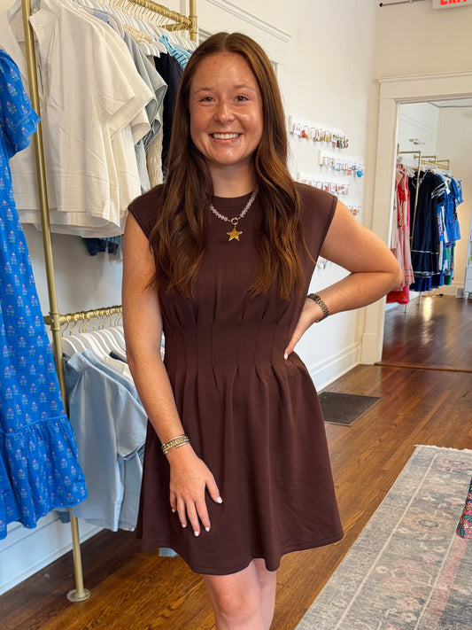 Brownland Pleated Dress