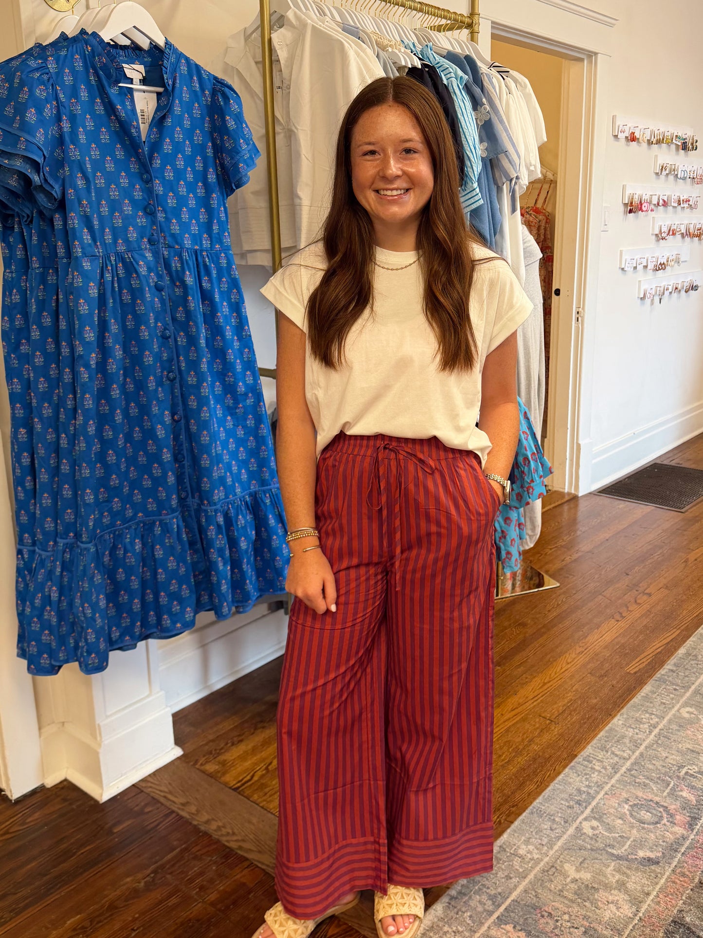 Heidi Stripe Pants - Plum