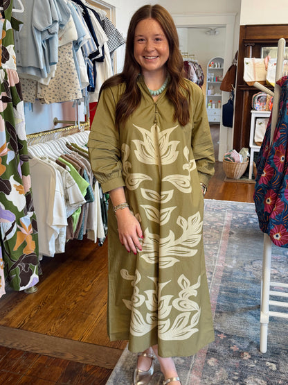 Madison Olive Floral Dress