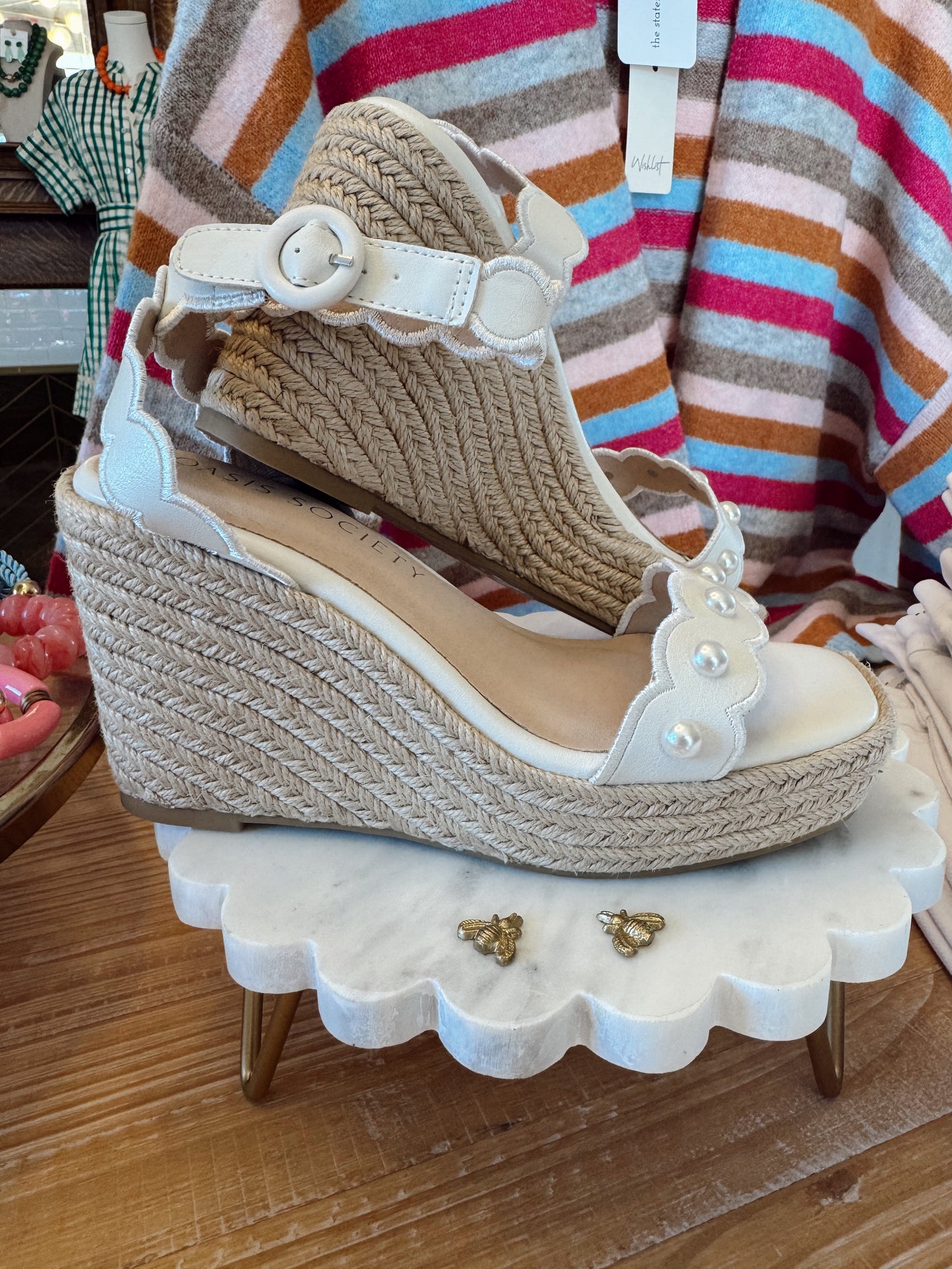 Catalina White Scallop Espadrille