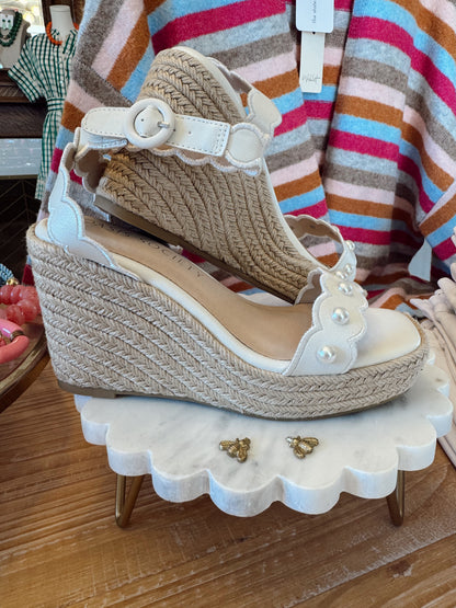 Catalina White Scallop Espadrille