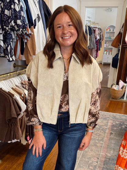 Maisie Cream Sleeveless Jacket
