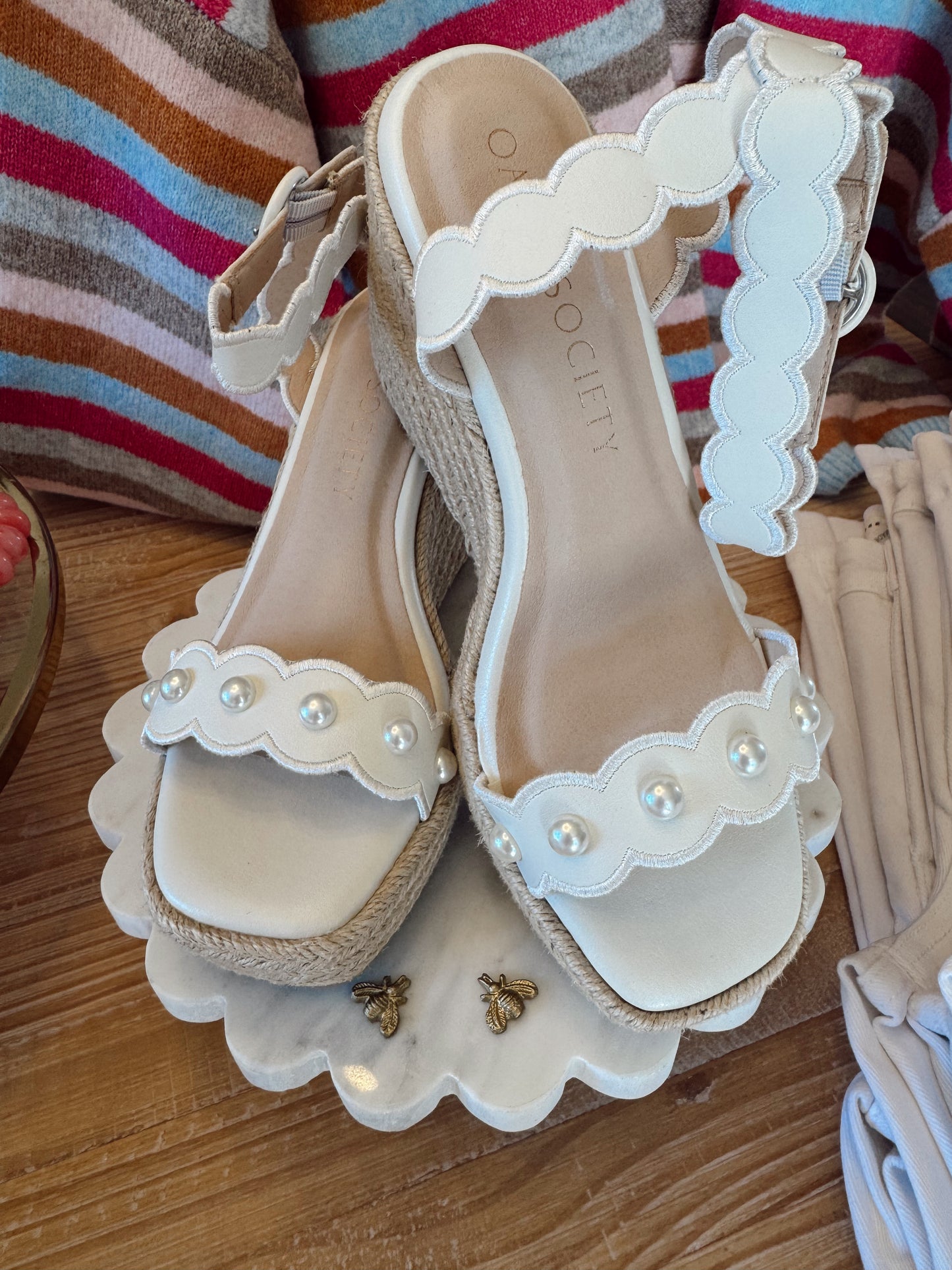 Catalina White Scallop Espadrille