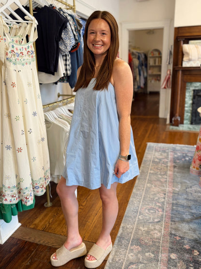 Chambray Contrast Stitch Dress
